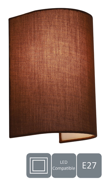 HARPER LIVING 1xE27/ES Wall Wash Light with Switch, Cylinder Fabric Shade, Suitable for LED Upgrade
