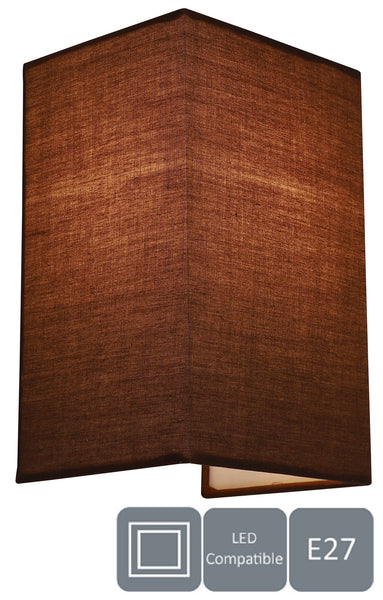 HARPER LIVING 1xE27/ES Wall Wash Light with Switch, Rectangle Fabric Shade, Suitable for LED Upgrade