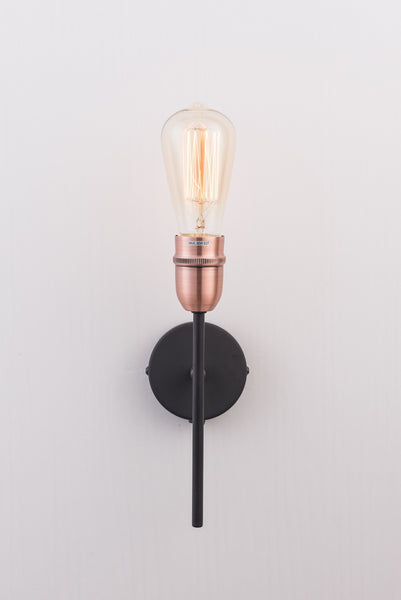 Harper Living 1xE27/ES Up Wall Light with On/Off Switch, Black with Copper Finish, 40 Watts