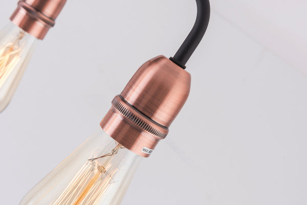 HARPER LIVING 3 Light Ceiling Light, Black with Copper, E27/ES Cap Type, Drop-Arms