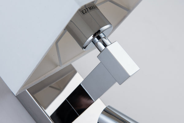 Harper Living 1xE27 (ES) Wall Light with Adjustable LED Reading Light with USB Port and Switch, Square Fabric Shade