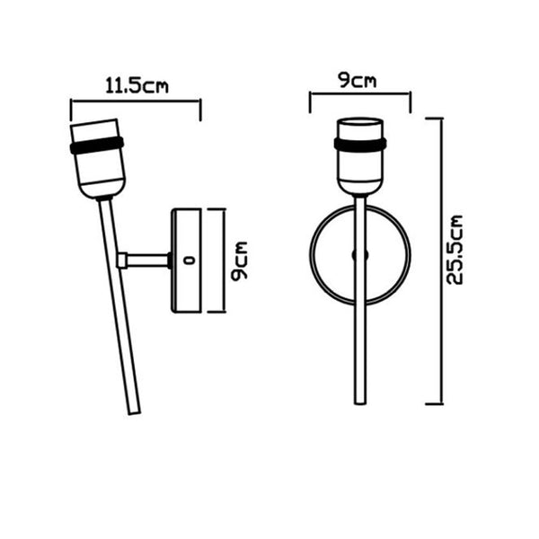 Harper Living 1xE27/ES Up Wall Light with On/Off Switch, Black with Copper Finish, 40 Watts