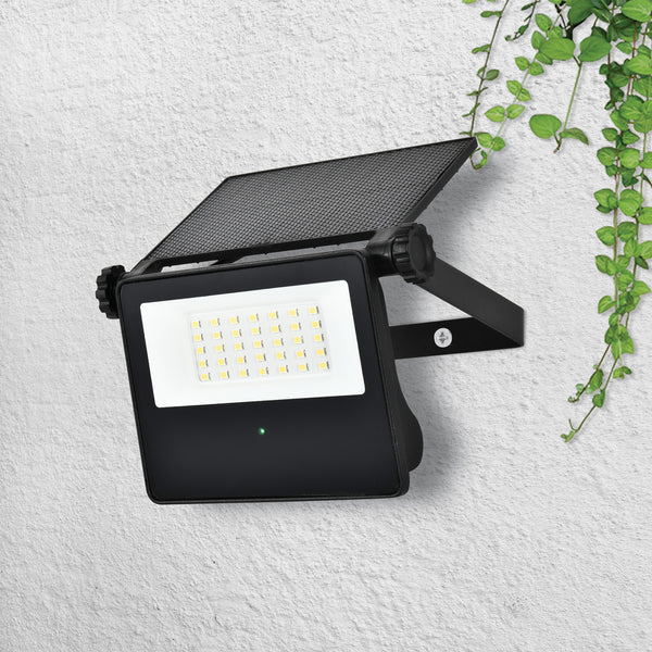 HARPER LIVING Solar Security Outdoor LED Floodlight with Motion Sensor, Weatherproof IP65, 6500k, 860 Lumens, 2000 mAH Lion Battery Solar Powered PIR Wall Lights for Garden Yard Shed Garage Driveaway