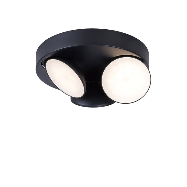 3 Light LED Round Ceiling Spotlight 3x 5W 3000K Dimmable Black