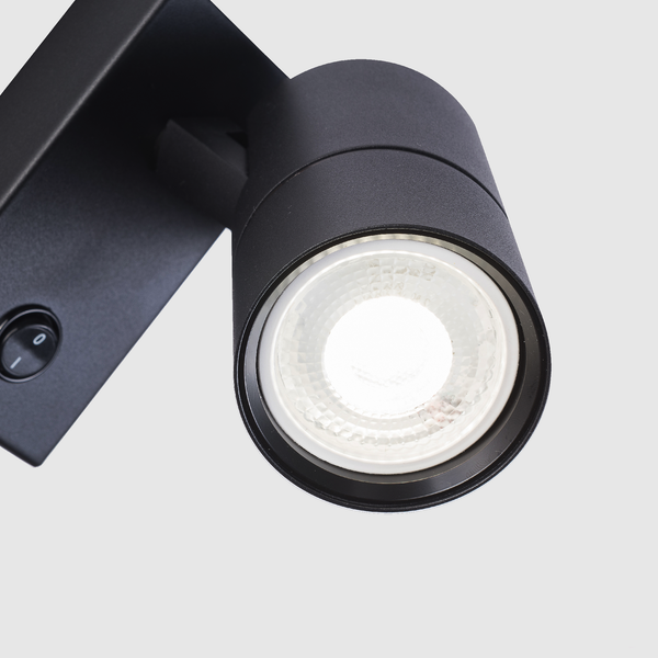 1 Light GU10 Spotlight Black with nail switch