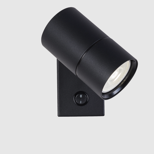 1 Light GU10 Spotlight Black with nail switch