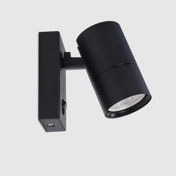 1 Light GU10 Spotlight Black with nail switch