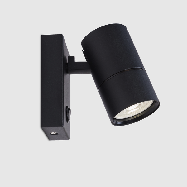 1 Light GU10 Spotlight Black with nail switch