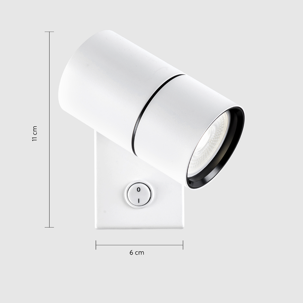 1 Light GU10 Spotlight White with nail switch