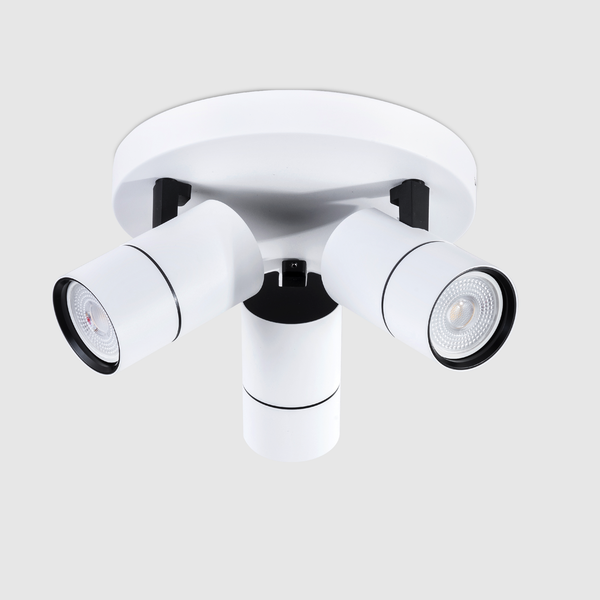 3 Light GU10 Round Spotlight 3x GU10 White