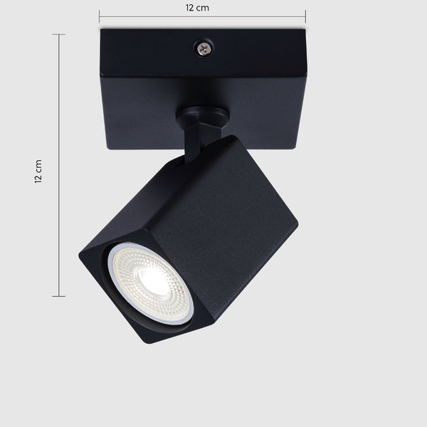 1 Light GU10 Square Spotlight Black