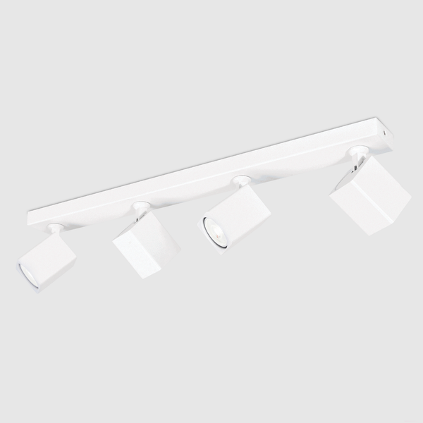 4 Light GU10 Square Spotlight 4x GU10 White Linear