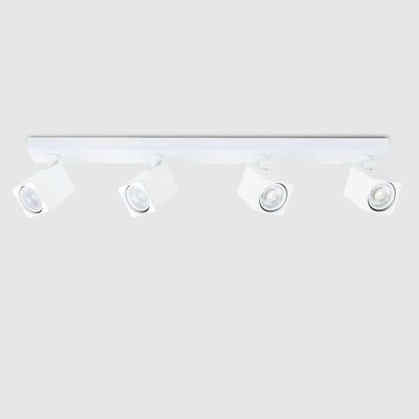 4 Light GU10 Square Spotlight 4x GU10 White Linear