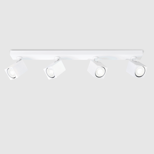 4 Light GU10 Square Spotlight 4x GU10 White Linear