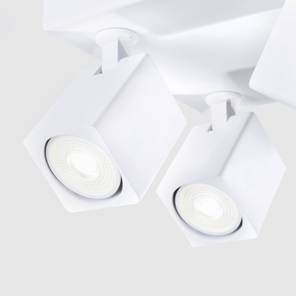 4 Light GU10 Square Spotlight 4x GU10 White