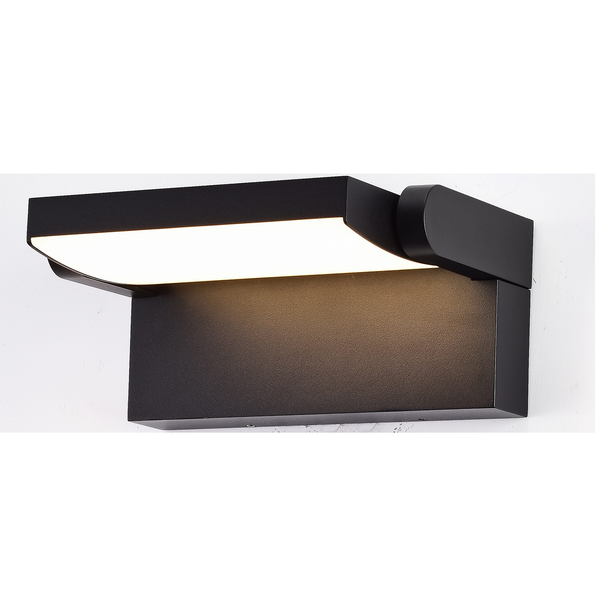 LED Black Outdoor Wall Light, Adjustable Rectangular Light IP54, 20 Watts 1100 Lumens 4000K