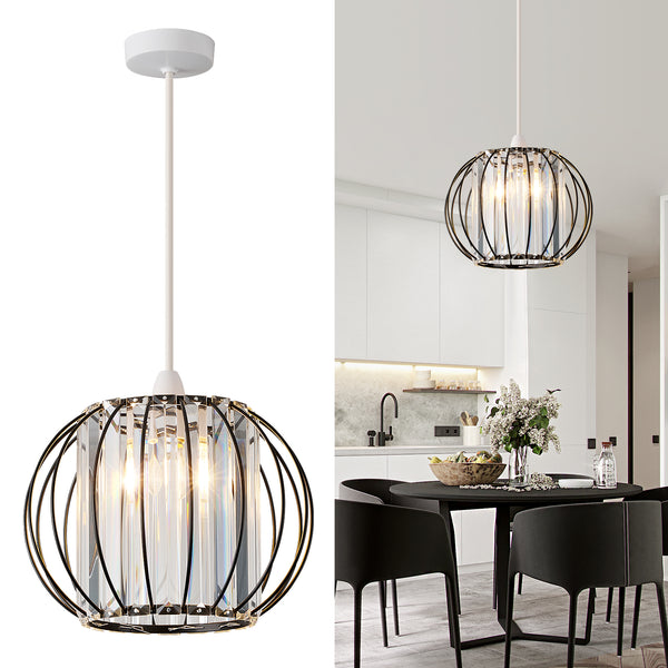 HARPER LIVING Easy Fit Shade, Matt Black Ceiling Light Shade 27cm - Modern Lampshade for Bedroom, Kitchen, Living Room