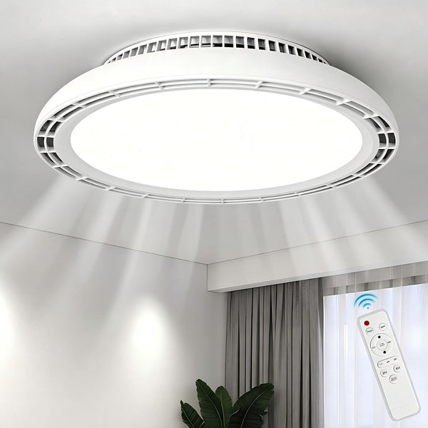 HARPER LIVING Ceiling Fan with Lights, Remote, RGB 3CCT Bladeless Silent Dimmable (3000k-6500k) 3 Fan Speeds