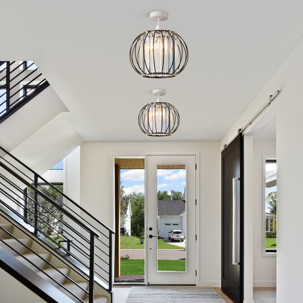 HARPER LIVING Easy Fit Shade, Matt Black Ceiling Light Shade 27cm - Modern Lampshade for Bedroom, Kitchen, Living Room