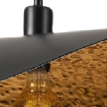 HARPER LIVING Pendant Light Fitting Black & Gold Finish, Adjustable Ceiling Pendant Lamp with E27 Holder, Hanging Light