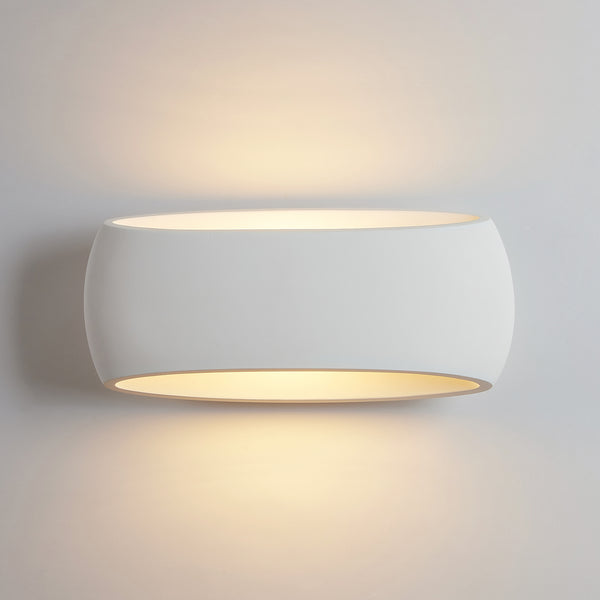 2X Large Wall Lights, Indoor Wall Sconce Lamp with White Oval Ceramic Shade, Wall Mounted Light for Bedroom, Living room, Hallway