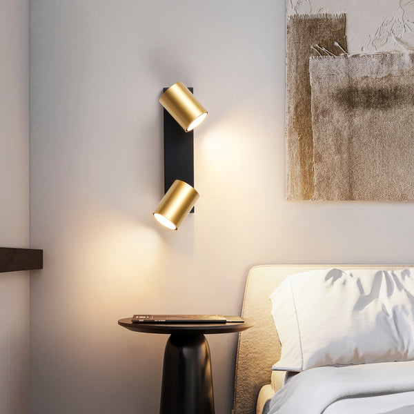 HARPER LIVING 2-Way Ceiling Spotlights, GU10 Track Lighting, Black & Gold Finish, Rotatable Modern Ceiling Lamp