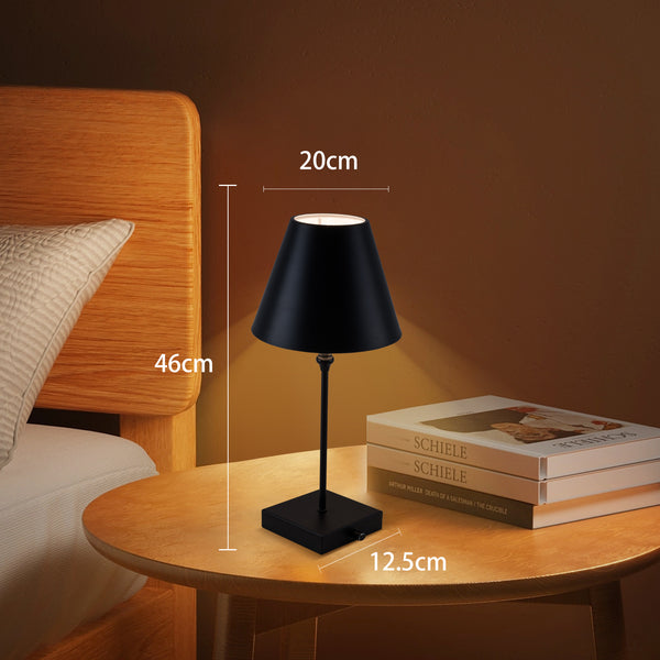 Cordless Table Lamp, 5200mAh Battery Operated Desk Light, Modern LED Rechargeable Lamp with Dimmer Switch-Black