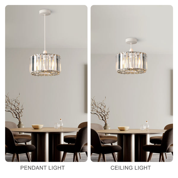 HARPER LIVING Easy Fit Pendant Shade, Chrome Ceiling Light Shade with Diameter 23cm - Modern Lampshade