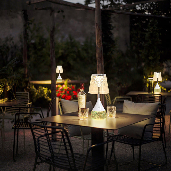 HARPER LIVING RGB Table Lamp, Water Base & 7-Colour Changing, Touch Control Mood Light, Dimmable, Diamond Cut Shade