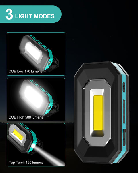 KOOLITE Battery Powered Work Light, LED Inspection light with 3 modes, Magnetic rotating stand, Portable light