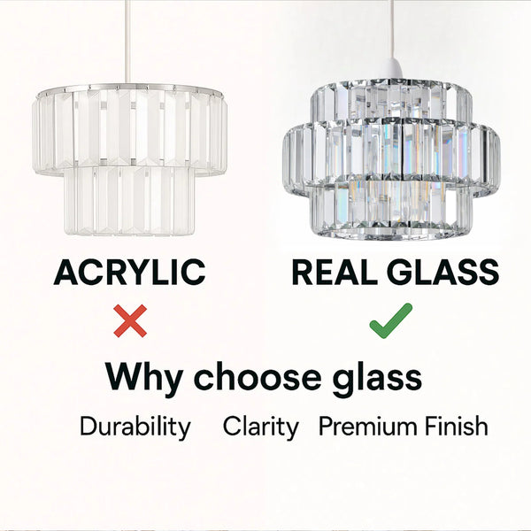 HARPER LIVING Easy Fit Pendant Shade, Chrome Ceiling Light Shade with Diameter 27cm - Modern Lamp Shades