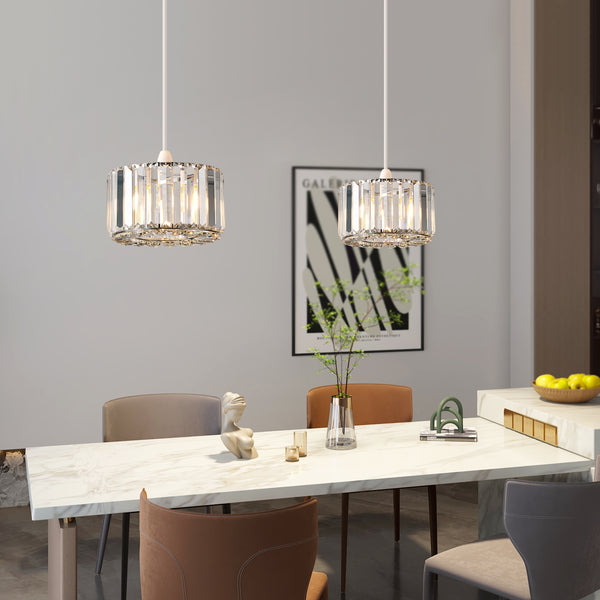 HARPER LIVING Easy Fit Pendant Shade, Chrome Ceiling Light Shade with Diameter 23cm - Modern Lampshade