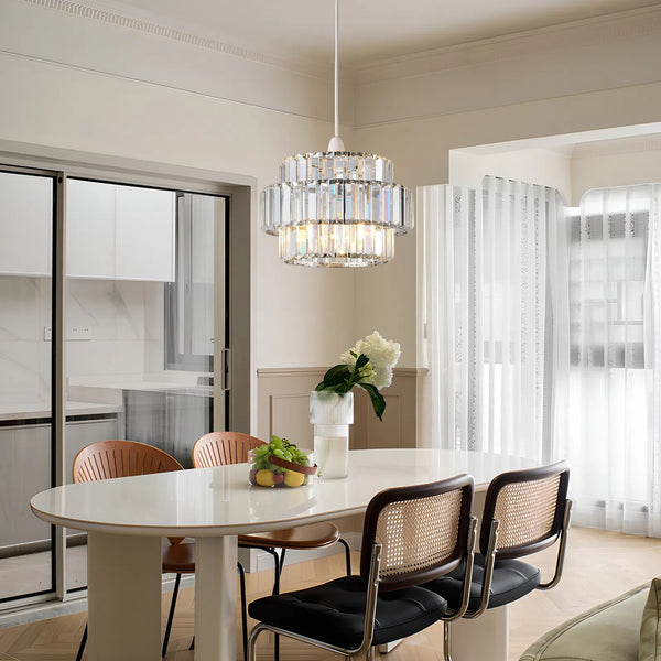 HARPER LIVING Easy Fit Pendant Shade, Chrome Ceiling Light Shade with Diameter 27cm - Modern Lamp Shades