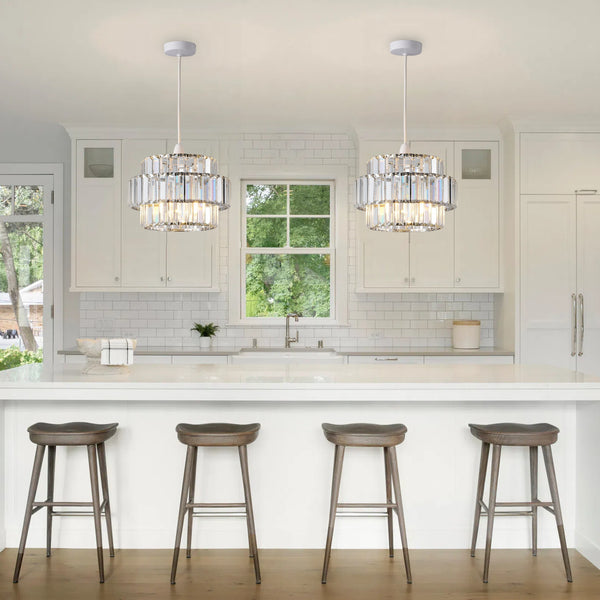 HARPER LIVING Easy Fit Pendant Shade, Chrome Ceiling Light Shade with Diameter 27cm - Modern Lamp Shades