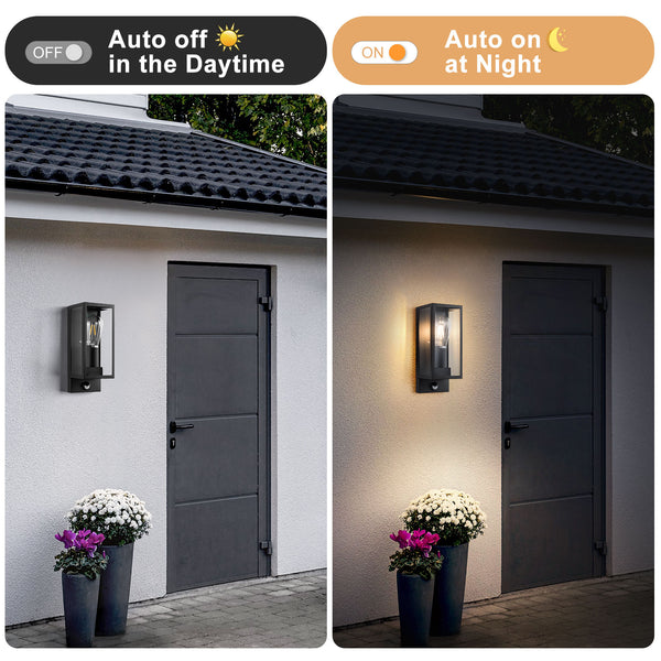 Outdoor Wall Light with Adjustable PIR Sensor, Waterproof IP44, Non-Dimmable