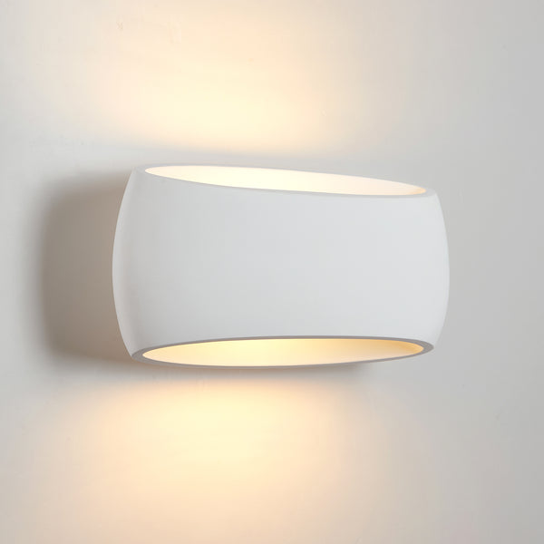 2X Large Wall Lights, Indoor Wall Sconce Lamp with White Oval Ceramic Shade, Wall Mounted Light for Bedroom, Living room, Hallway