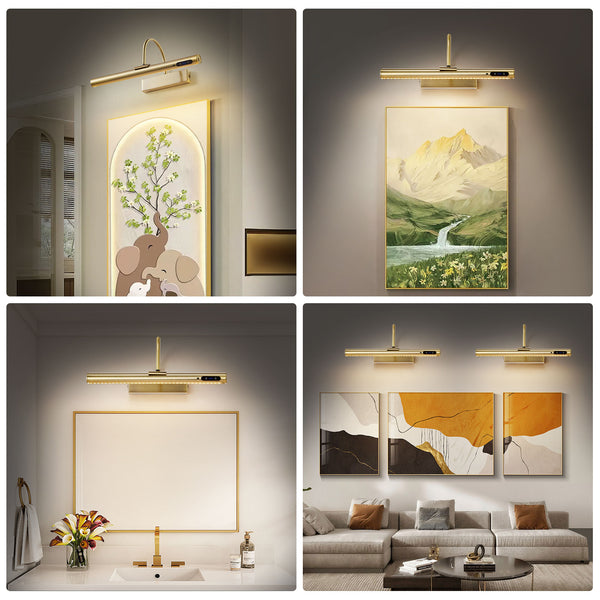 HARPER LIVING Picture light for Wall Antique Brass, Magnetic Battery-Operated Wall Lights