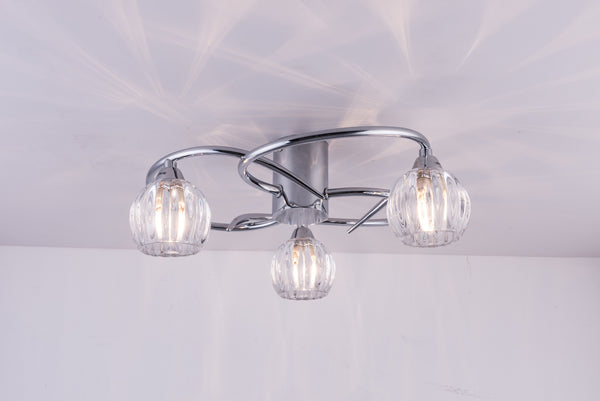 BOLLA 3 Lights Ceiling Light, Polished Chrome, Natural White (4000K)