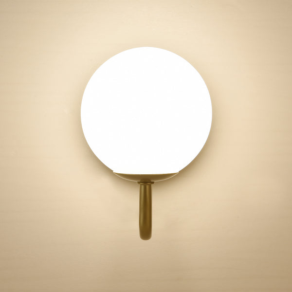 HARPER LIVING 1xG9 Up Wall Light, Globe Shape Glass Shade, Gold Finish