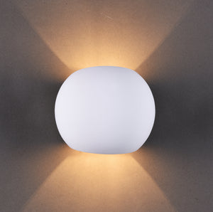 Ceramic Spherical Wall Light, Up/Down White Paintable G9 socket (NO BULB)