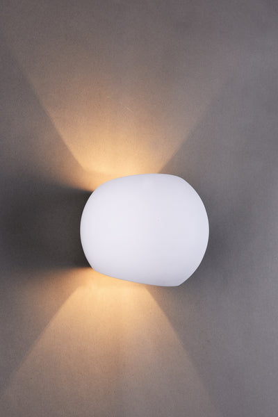 Ceramic Spherical Wall Light, Up/Down White Paintable G9 socket (NO BULB)