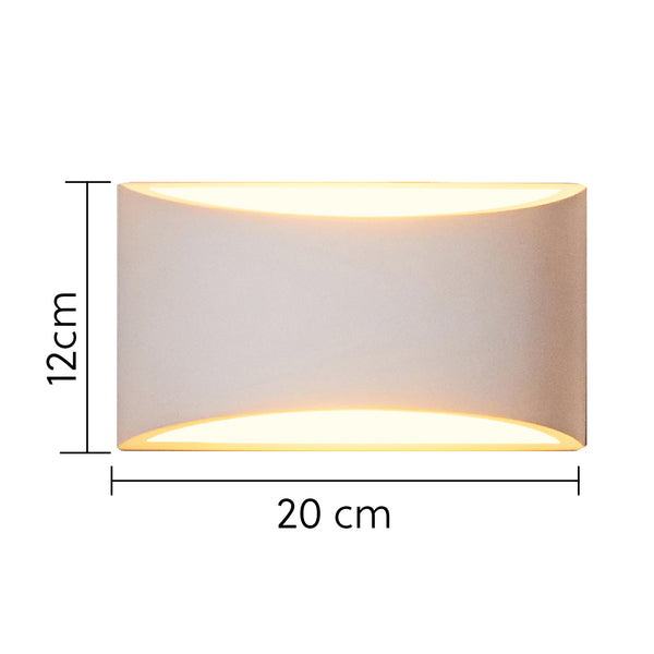 Medium Size Plaster Wall Light Up/Down Light White Paintable Gypsum Ceramic Style G9 Cap Type