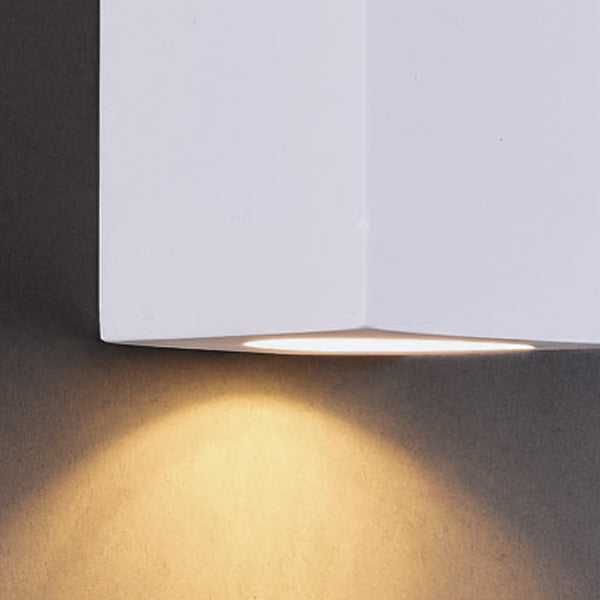 Ceramic Rectangle Shaped Wall Light, 2 lights Up/Down White Paintable GU10 sockets (NO BULBs)