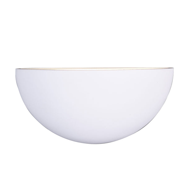 Ceramic Wall Light Bowl Shaped, Uplighter White Paintable Finish E14 socket (NO BULB)