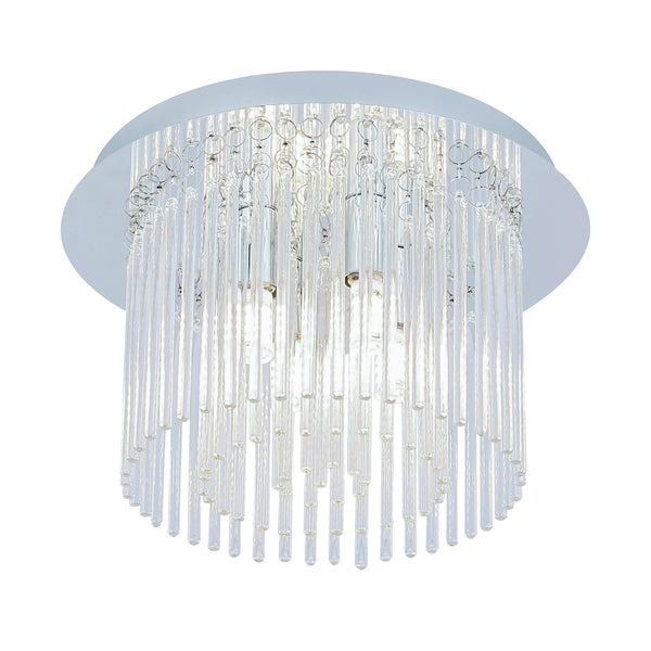 Crystal Bathroom Ceiling Light, 4 Lights Semi-Flush, Water Resistant (IP44)