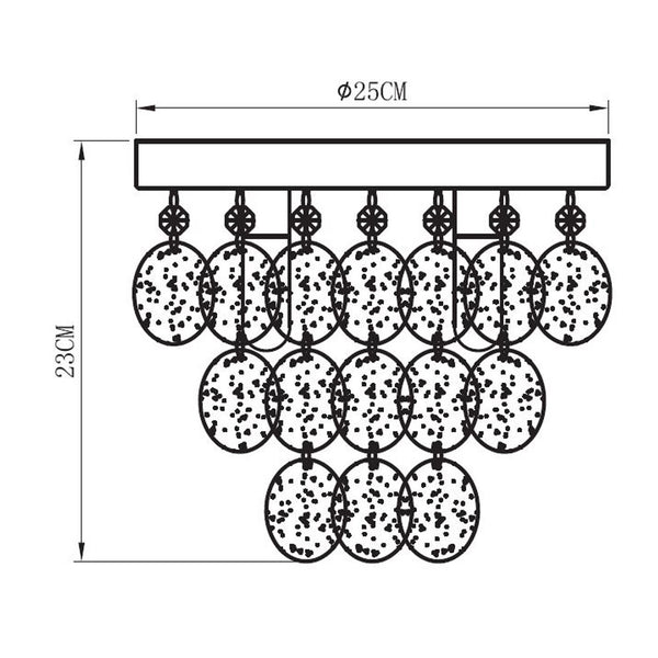 Crystal Bathroom Ceiling Light 3xG9 Cap Type Modern Water Resistant (IP44) Circular Crystals