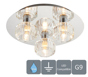 HARPER LIVING Modern Bathroom Ceiling light, IP44 Semi-Flush, 3 Lights