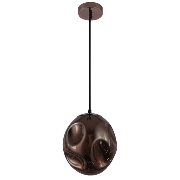 HARPER LIVING 1xE27/ES Pendant Ceiling Light, Rose Gold Finish, Oval Shade, 60 Watts Maximum, Adjustable Height