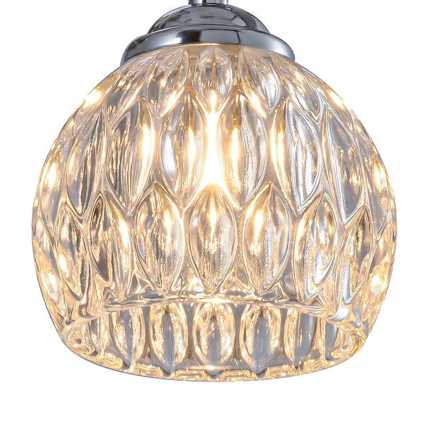 Modern 3 Light Semi-Flush Ceiling Light, G9 Cap Type, Polished Chrome Finish, Glass Shades Included, Bulbs Not Included