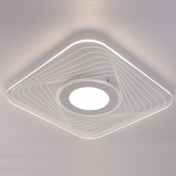 LED Ceiling Light, Square Acrylic Shade, Natural White (4000K), Non Dimmable